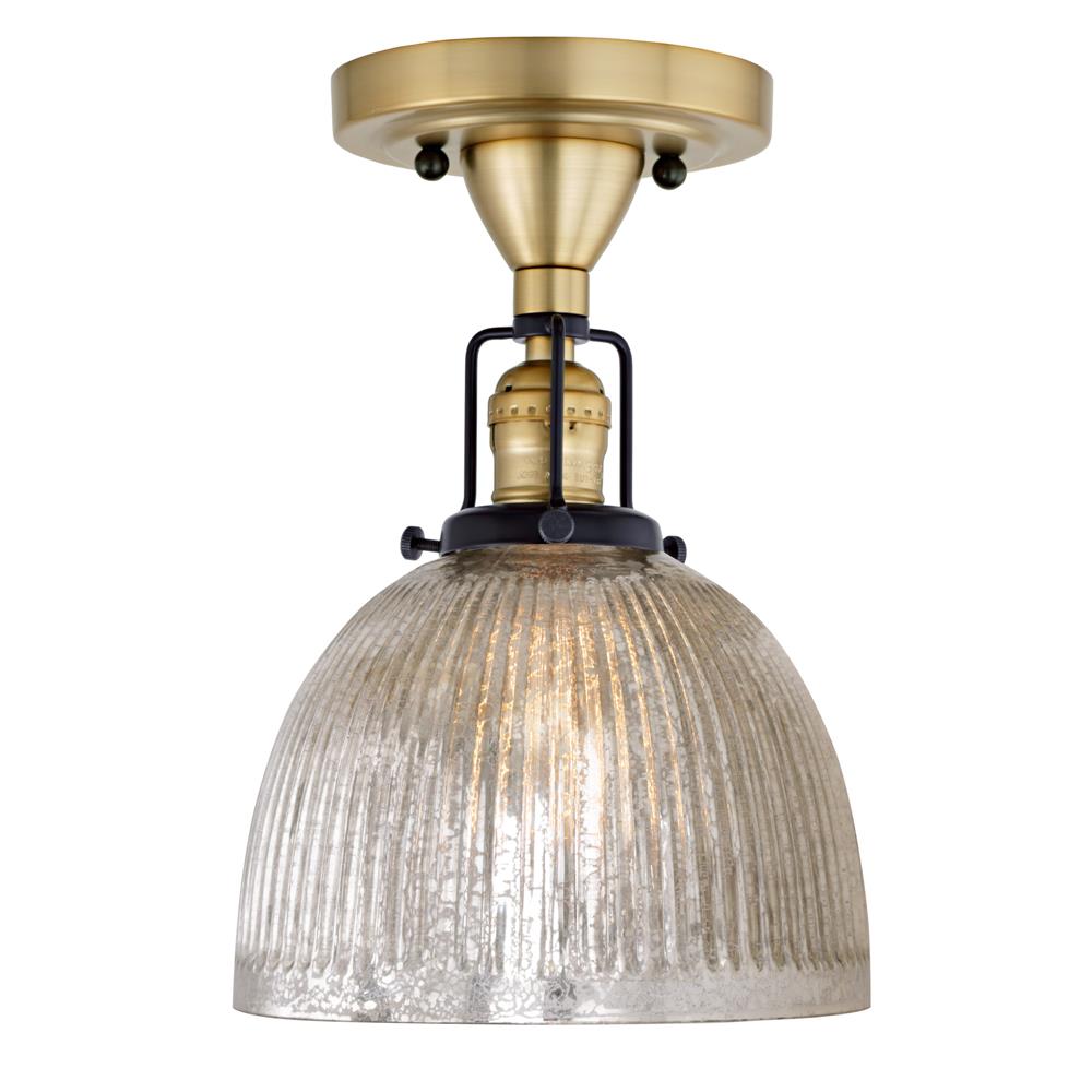 Jvi Designs 1222-10 S5-Mp Nob Hill One Light Mercury Madison Ceiling Mount In Satin Brass And Black